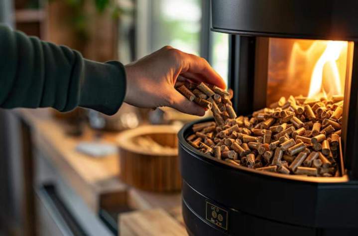 Installation de chaudière à granulés